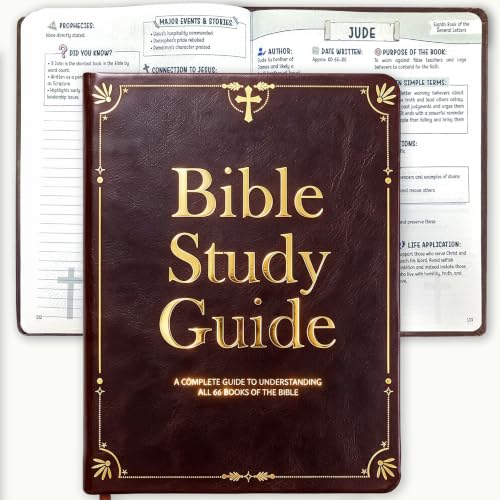 Large Print Bible Study Guide,66 Books Guided Devotional Prayer Journal