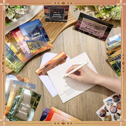 Motiskyy 80 Sets Christian Anniversary Cards with Scripture, Scenery