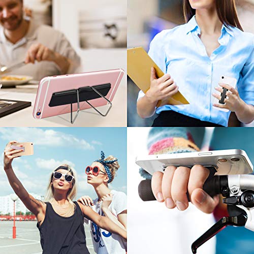 Phone Strap, CISID 4 Pcs Phone Finger Holder Back of Phone Grip with Stand Suitable for iPhone Samsung and Most Smartphones(Black Black Silver Rose Gold 4PCS) - color: Black,Black,Silver,Rose Gold