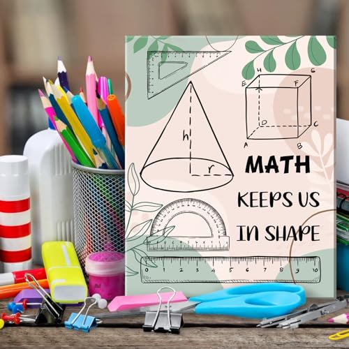 HOURIA 6pcs Framed Classroom Math Canvas Wall Art Set(8"x10") - color: Math wall art, size: 8X10inches