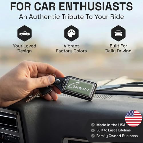 Brotherhood Car Key Chain for Camaro - Classic Models Keychain - color: Frost Green 69 Script