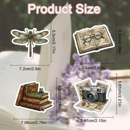 100 Pcs Dark Academia Stickers Gothic Bookish Decals - style: Dark Academia