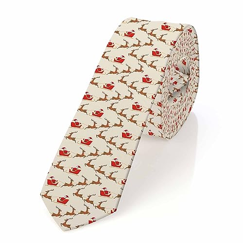 Love Red Heart Men's Tie Romantic Valentines Day Men's Necktie Ties for Mens Daily Wedding Party Business - color: Christmas Santa