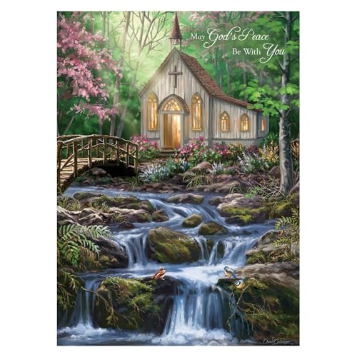 KJV Church Stream Sympathy Card, 1 Count - color: Peaceful Prayer