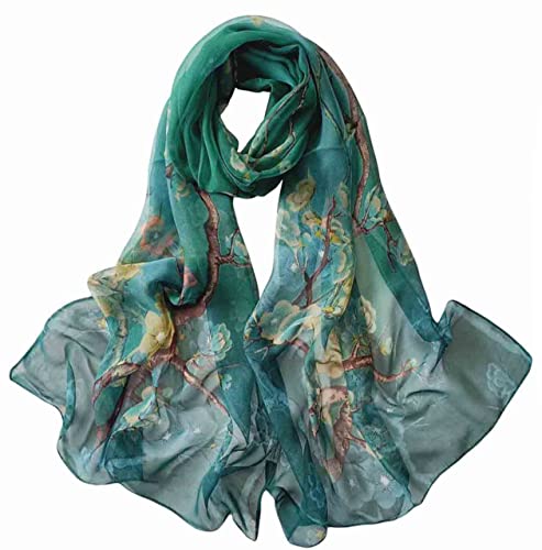 Pokeedioty Scarfs for Women Lightweight Scarves Elegant Floral Pattern Sheer Scarfs Shawls Wraps - color: Yh-113