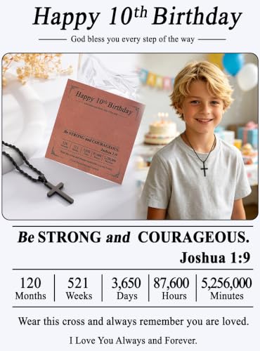Birthday Gifts Cross Necklace for Boys 6-13 Years Old - color: Black