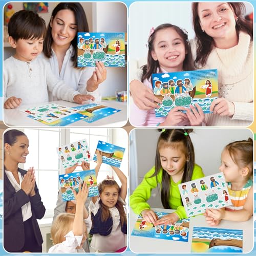 Marspark 24 Pcs Jesus Visits Disciples Bible Scene Stickers, Christian VBS - style: Jesus Visits Disciples