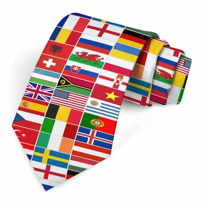 funny Ties for Men Business Novelty Men's Neckties for Festival Holiday Party Valentine's Day Wedding Christmas - color: Flags World