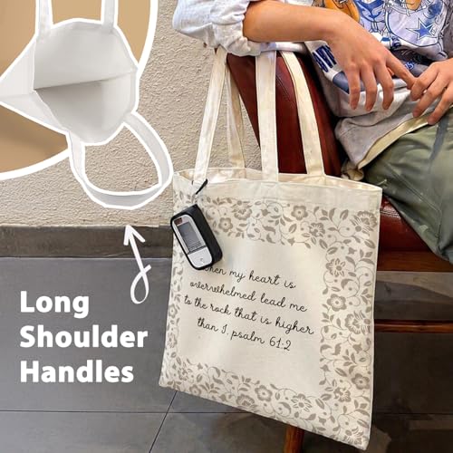 Bible Tote BagsGifts for Women, Cute Christian Church Canvas Tote Bag Christian Reusable Shopping Bags - color: Bible-02