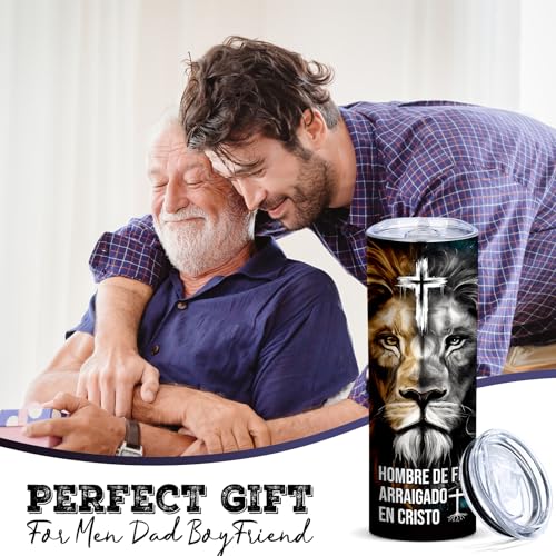 TUMBTU Spanish Christian Tumbler,Religious Tumbler for Men,Faith Lovers - color: Black