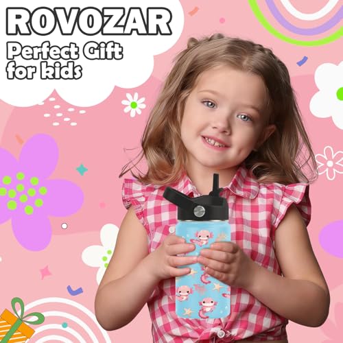 Axolotl Gifts for Girls - 12oz Axolotl Water Bottle with Straw Lid - Axolotls Stainless Steel Water Bottle Kids Insulated Cup for School, Sports, Travel Tumbler for Axolotls Lovers - color: Axolotl01, size: 12 Ounces