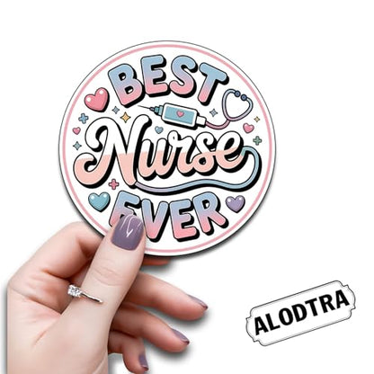 (3PCS) Best Nurse Ever Sticker Waterproof Vinyl Decal for Laptop Water Bottle Nurse Life Appreciation Nurse, Size 3" - color: Best Nurse Ever