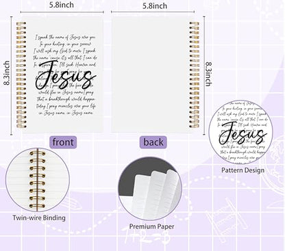 Welshower Name of Jesus Christian Spiral Notebook Journal, Bible Notebook for Note Taking, Jesus Journal for Women Men, Religious Prayer Journals for Woman, 5.5x8.3 Inch, 5.5x8.3 Inch - color: Prayer Blank Book 09