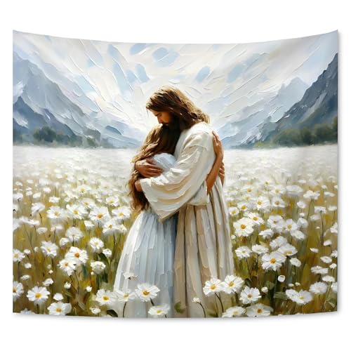 KAIOUS Christian Jesus Wall Hanging Tapestry for Women, 50x58 - color: His Love, size: 58"L x 50"W