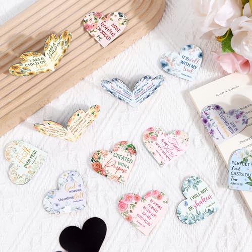Wxiben 30 Pcs Bible Verse Magnetic Bookmark Christian Book Mark Page Clip - style: Christian Bible