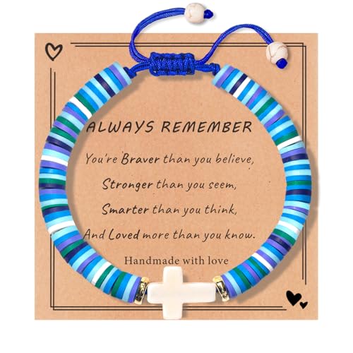 Cute Cross Bracelet Teen Girl Gifts Trendy Stuff Christian Gifts for Kids/Girls/Boys/Teens/Women Jewelry Colorful Jesus Bracelets Christmas Religious Communion Baptism Confirmation Gifts - color: 2-Always Remember C