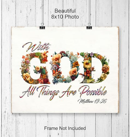 Bible Verse Quotes Wall Decor - Rustic Farmhouse Decor God Wall Art - Shabby Chic Christian Gifts for Women, Woman, Teen Girls - Motivational Scripture Decoration - Religious Sayings