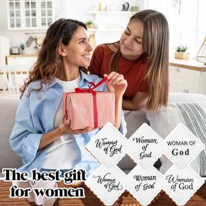 HunnmingRe Christian Handkerchief for Women Inspirational Gifts Bulk Inspirational Religious Bible Verse Handkerchief - style: Woman of God