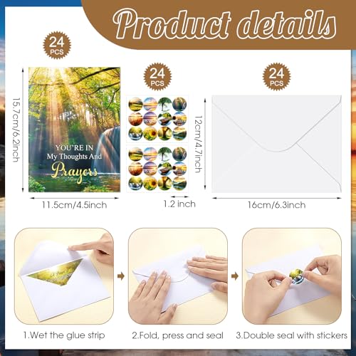 Motiskyy 24 Pack Praying for You Cards with Envelopes Christian Greeting Cards with Scripture Encouragement Religious Praying for You Christian Encouragement Gifts with Bible Verse for Women Men