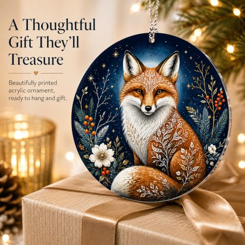 Fox Gifts, Fox Christmas Ornament, Woodland Christmas Ornaments, Forest Animal Ornaments, Animal Ornaments for Christmas Tree - color: Fox
