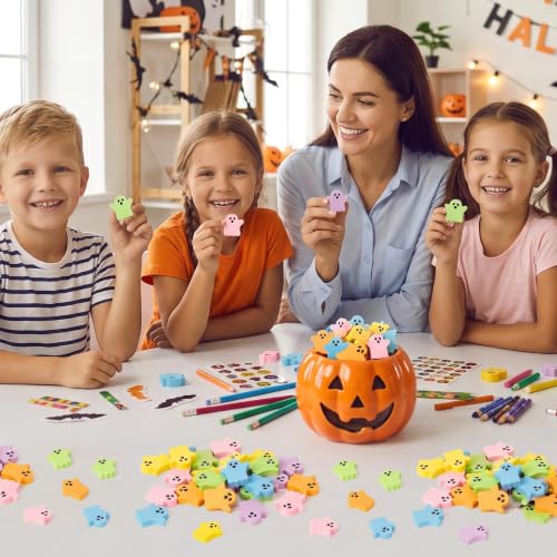 ANGOLIO Halloween Ghost Mini Erasers for Kids Bulk, 60Pcs Party Favors - style: Halloween Ghost