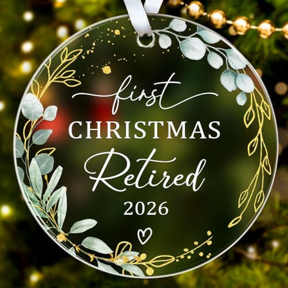 HEXMOZ Retirement Gift for Woman - Retirement Gifts for Men, Women 2026 - color: First Christmas Retired 2026