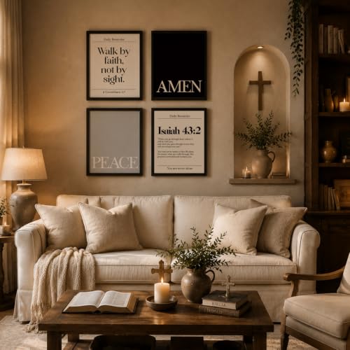 WEFKODO Christian Bible Verse Motivational Wall Art 8x11 Unframed - color: white-bible4