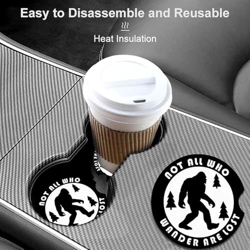 2 Pack Compatible with Bigfoot Car Cup Holder Coasters Universal Neoprene - color: Ape Man