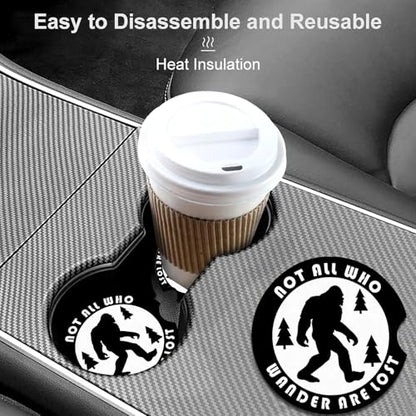 2 Pack Compatible with Bigfoot Car Cup Holder Coasters Universal Neoprene - color: Ape Man