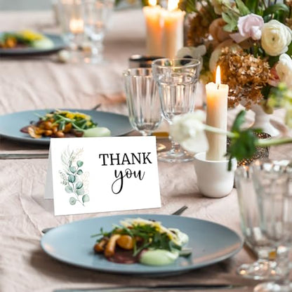 Marspark 25 Pack Funeral Thank You Cards Sympathy Envelopes, Greenery - style: Greenery