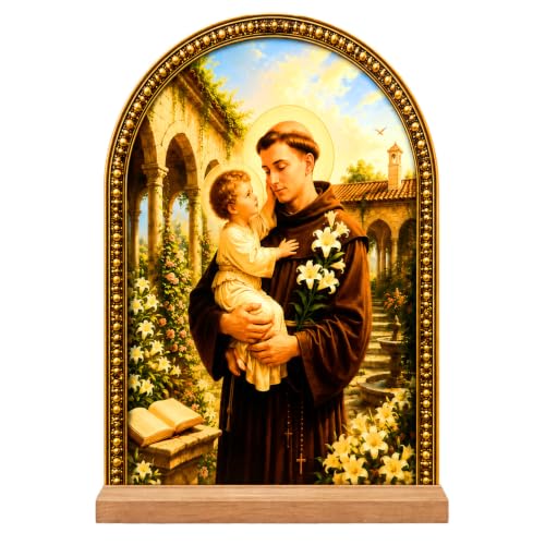TALPGOD St Anthony Stand Catholic Ornament Statue – Saint Anthony Statue Acrylic Tabletop Décor for Home Altar & Desk,Christian Art Gifts for Women,San Antonio de Padua Estatua - color: St Anthony