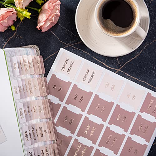 DiverseBee Laminated Bible Tabs (Rose Gold Embossed Lettering), Bible Journaling Supplies, Bible Book Tabs, Christian Gift, 73 Bible Tabs for Women and Men, Includes 4 Blank Tabs (Pearl) - color: Pearl