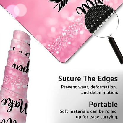 Stay Positive Mouse Pad,35.4 x 15.7 Inch Large Mouse Mat Non-Slip Rubber Stitched Edges for Writing Desk,Office,Home,Laptop - color: Stay Positive, size: 35.4L x 15.7W inches