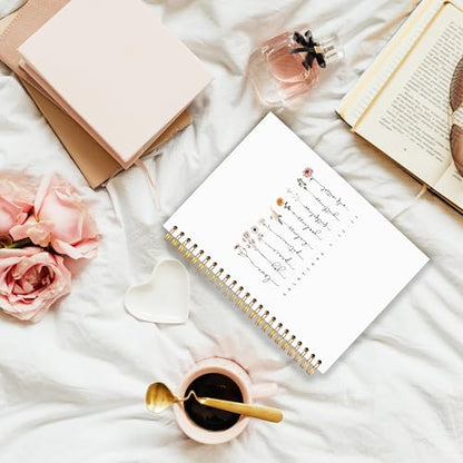 White Christian Journaling Notebook, Galatians 5:22-23 Bible Notebooks for Note Taking, Scripture Journals for Writing, Prayer Journal for Woman, Religious Spiral Notebook 5.5x8.3 Inch - color: 5:22-23 white