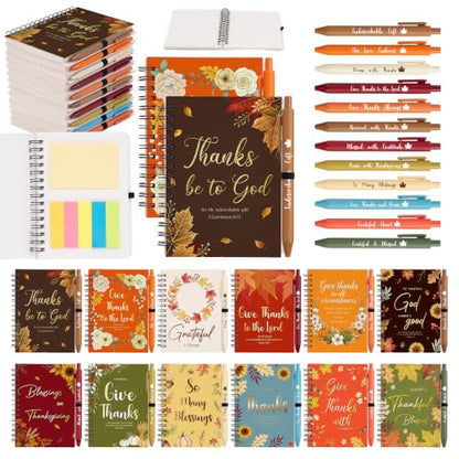 Fall Notebooks with Pens Bulk, 24 Sets, 5.5 x 4.7 Inch, Flower - color: Fall Flowers Religion