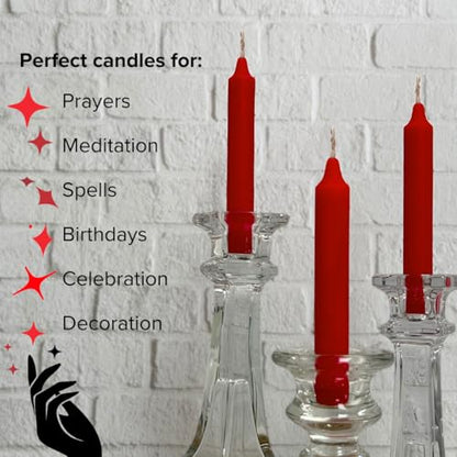 Red Taper Candles, 5 Inch, Set of 24, Unscented Bulk Ritual Candles - color: Red, size: 5 inch - 24 pack