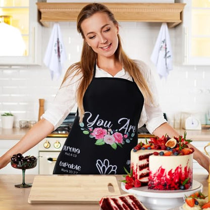Newtay 4 Pcs Christian Gifts Set, Bible Verse Apron Towels Cutting Board