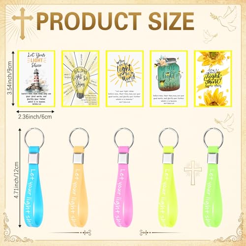 Kenning 50 Sets Let Your Light Shine Keychain, Glow in The Dark