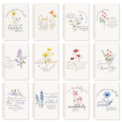 Supervitae 12 Pack Bible Verse Notebooks for Women Christian,Blessed - style: Blessed