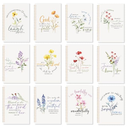 Supervitae 12 Pack Bible Verse Notebooks for Women Christian,Blessed - style: Blessed