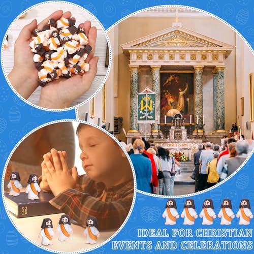 Barydat 100 Pcs Little Jesus Figures, Halloween Prank Props, Orange - color: Orange