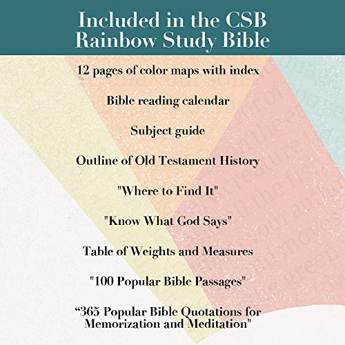 CSB Rainbow Study Bible, Black/Tan LeatherTouch, Indexed - color: Black/Tan Indexed