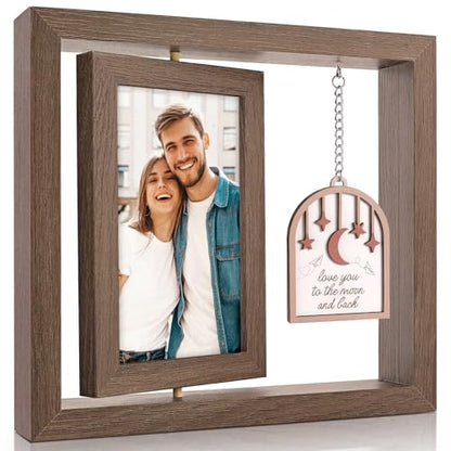 Valentine’s Day Gift - I Love You to the Moon and Back Picture Frame - Anniversary Wedding Birthday Christmas Gifts for Wife, Husband, Girlfriend, Him, Her, Couples Rotating 4x6 Picture Frame - color: Love You To The Moon And Back