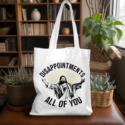 VICBOU Bible Verse Canvas Tote Bag Religious Christian Gifts for Women Men Faith Canvas Tote Reusable Grocery Bag - color: Disappointments