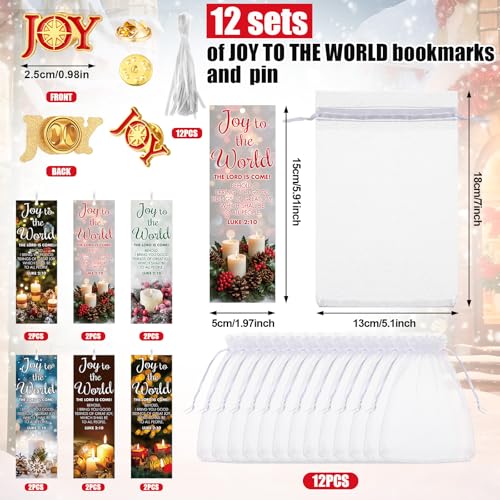 Supervitae 12 Set Christmas Joy to The World Pin Christian Bookmark Gift - style: Joy to the World