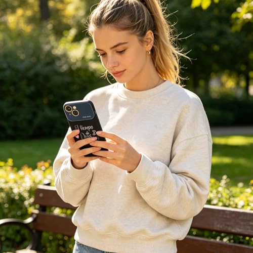 for iPhone 15 Case God's Timing is Perfect Spanish Bible Verse Phone Case, Full Camera Lens Protection, Shockproof Drop Resistant Durable Cover (Black, iPhone 15) - color: black, size: iPhone 15