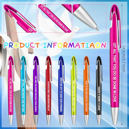 Lincia 100 Pcs Bible Verse Ballpoint Pens Bulk, Medium Point, Black Ink - style: Bible Verse