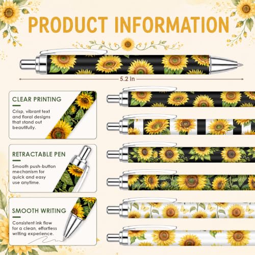 Sprial Notebooks with Pens Bulk, 48 Pack, 5.5 x 4.7 Inch, Yellow - color: Sunflower Sunshine Motivational