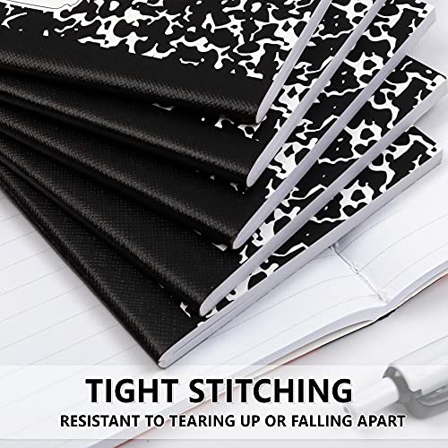 feela 70 Pack Mini Composition Notebook Bulk, Cute Pocket Composition Note Pad, Small Journal Notebooks for Students College School Supplies, 4.5" X 3.25", Narrow Ruled, Black Marble Covers - color: 70 Pack Black