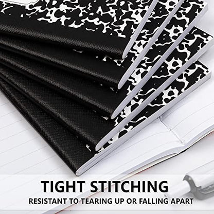 feela 70 Pack Mini Composition Notebook Bulk, Cute Pocket Composition Note Pad, Small Journal Notebooks for Students College School Supplies, 4.5" X 3.25", Narrow Ruled, Black Marble Covers - color: 70 Pack Black